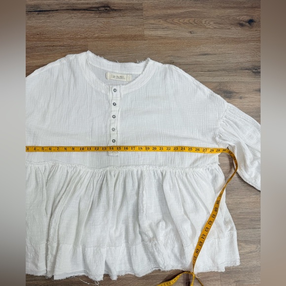 Free People Farrah Lace Pieced Swing Top Shirt Oversize Size M - Picture 11 of 12